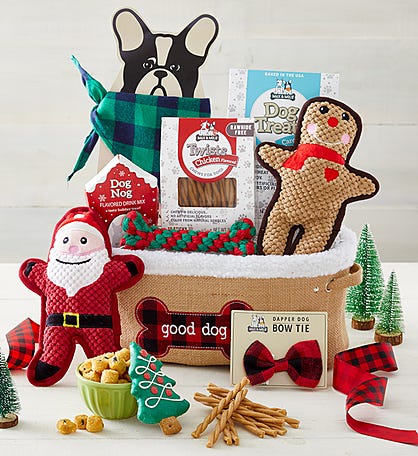 Max & Milo® Holiday Dog Paw Print Gift Basket